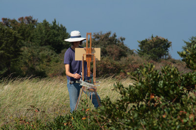 Hillary Osborn Painting on Location.